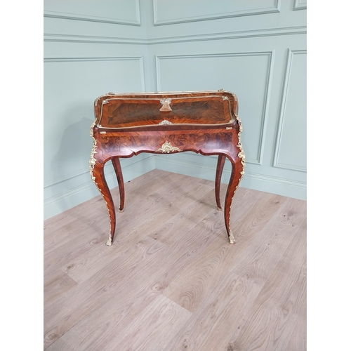 647 - Exceptional quality 19th C. French burr walnut and kingwood ladies desk with gilded bronze mounts an... 