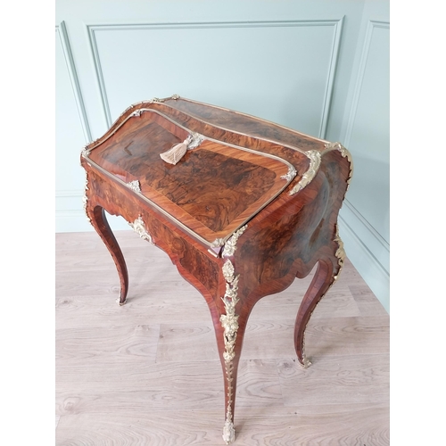 647 - Exceptional quality 19th C. French burr walnut and kingwood ladies desk with gilded bronze mounts an... 