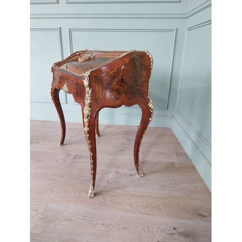 647 - Exceptional quality 19th C. French burr walnut and kingwood ladies desk with gilded bronze mounts an... 