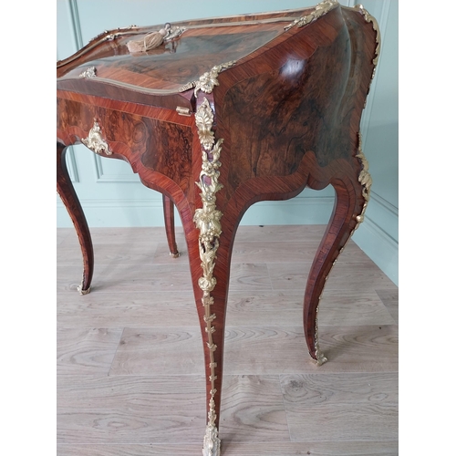 647 - Exceptional quality 19th C. French burr walnut and kingwood ladies desk with gilded bronze mounts an... 