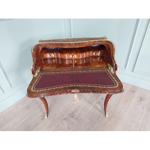 647 - Exceptional quality 19th C. French burr walnut and kingwood ladies desk with gilded bronze mounts an... 