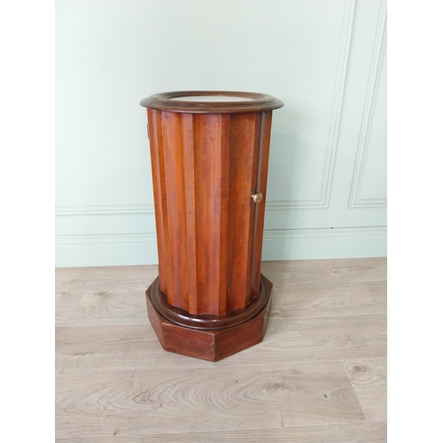 65 - Good quality Victorian mahogany pot cupboard with inset marble top {71 cm H x 37 cm Dia.}.