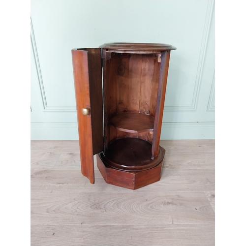 65 - Good quality Victorian mahogany pot cupboard with inset marble top {71 cm H x 37 cm Dia.}.