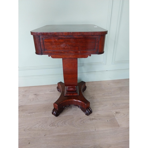 68 - Good quality William IV mahogany side table with single drawer in the frieze raised on platform base... 