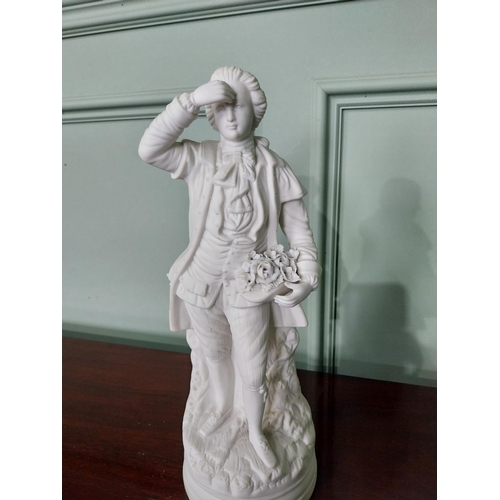 693 - 19th C. French Parianware figure of a Gentleman {36 cm H x 15 cm Dia.}.