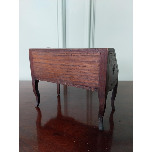 696 - Edwardian French oak apprentice bureau {13 cm H x 17 cm W x 9 cm D}.