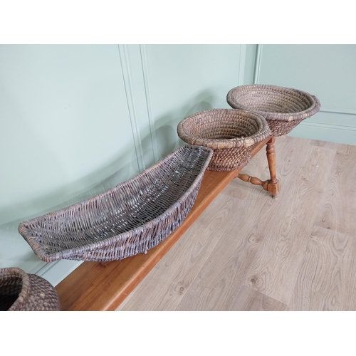 697 - Collection of six early 20th C. wicker baskets.