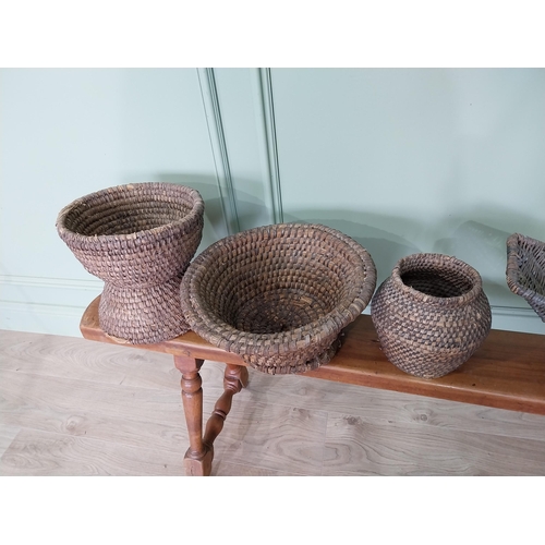 697 - Collection of six early 20th C. wicker baskets.