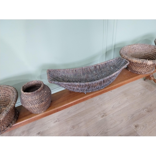 697 - Collection of six early 20th C. wicker baskets.