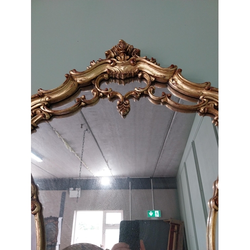 708 - French decorative gilt wall mirror {91 cm H x 61 cm W}.