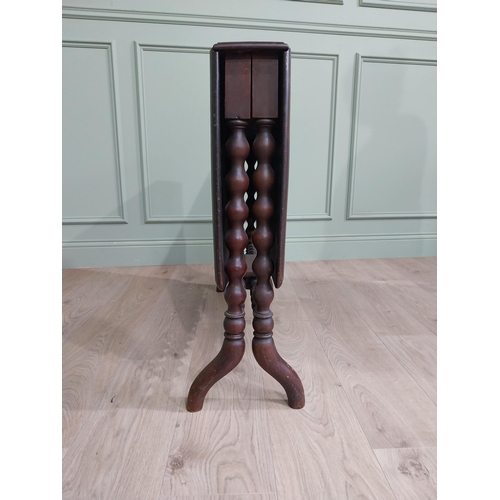 710 - Victorian walnut double drop leaf Pembroke table {71 cm H x 85 cm W x 100 cm D}.