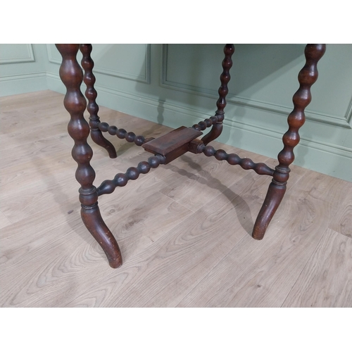 710 - Victorian walnut double drop leaf Pembroke table {71 cm H x 85 cm W x 100 cm D}.