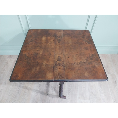 710 - Victorian walnut double drop leaf Pembroke table {71 cm H x 85 cm W x 100 cm D}.