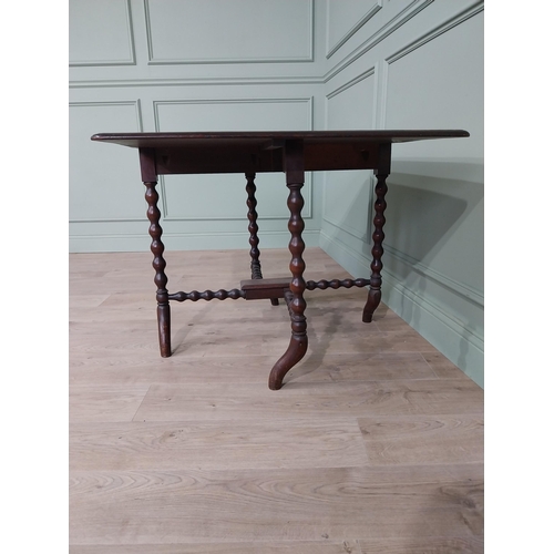 710 - Victorian walnut double drop leaf Pembroke table {71 cm H x 85 cm W x 100 cm D}.