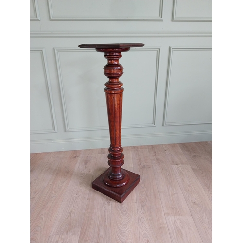 722 - Good quality 19th C. torchiere raised on reeded column and platform base {111 cm H x 30 cm W x 30 cm... 