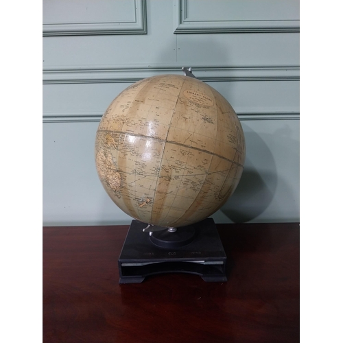 735 - Early 20th C. Philips library globe mounted on Bakelite stand {48 cm H x 33 cm Dia.}.