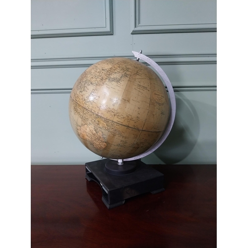 735 - Early 20th C. Philips library globe mounted on Bakelite stand {48 cm H x 33 cm Dia.}.