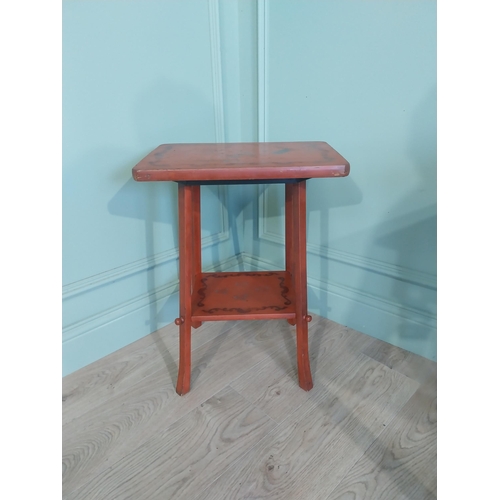 748 - Early 20th C. Japanese lacquered lamp table {61 cm H x 45 cm W x 30 cm D}.