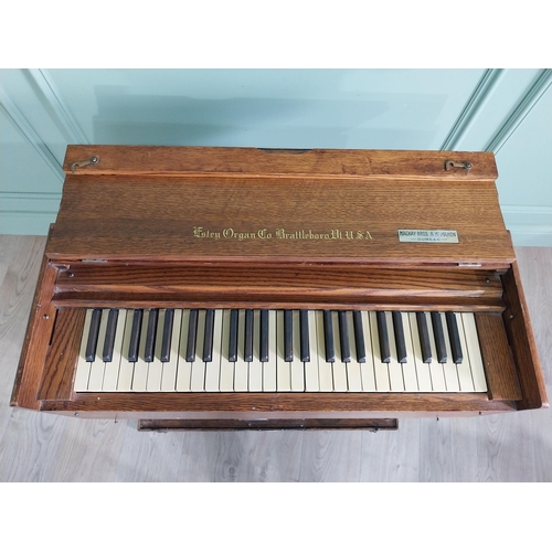 756 - Early 20th C. oak Estey Organ Co. Brattleboro, U.S.A by Mackay Bros. & McMahon, Durban {80 cm H x 88... 