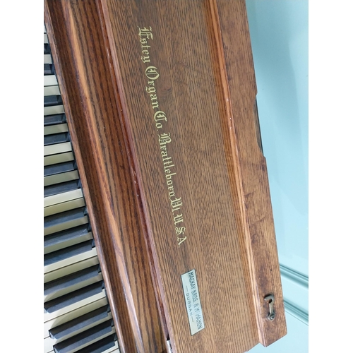 756 - Early 20th C. oak Estey Organ Co. Brattleboro, U.S.A by Mackay Bros. & McMahon, Durban {80 cm H x 88... 