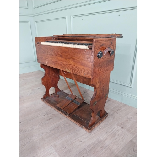 756 - Early 20th C. oak Estey Organ Co. Brattleboro, U.S.A by Mackay Bros. & McMahon, Durban {80 cm H x 88... 