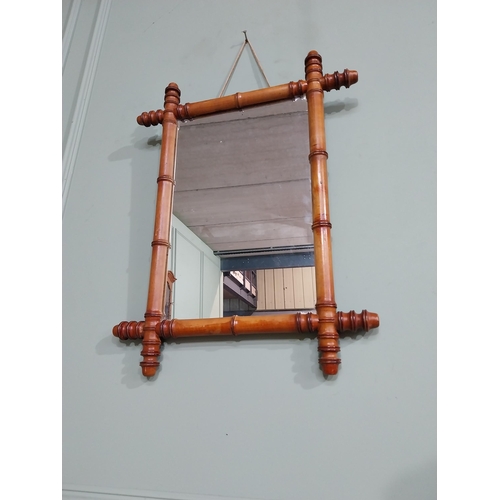 764 - 19th C. faux bamboo wall mirror {62 cm H x 47 cm W}.