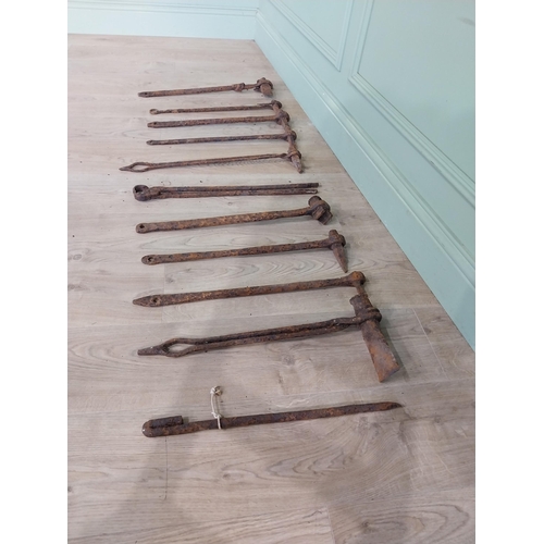 765 - Collection of 19th C. wrought iron black smiths tools.