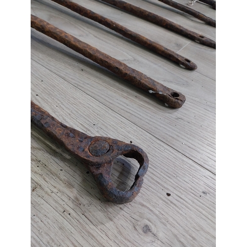 765 - Collection of 19th C. wrought iron black smiths tools.