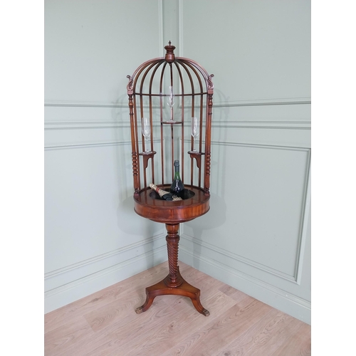 78 - Rare Regency mahogany bird cage wine cooler {164 cm H x 49 cm Dia.}.