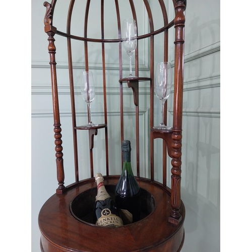 78 - Rare Regency mahogany bird cage wine cooler {164 cm H x 49 cm Dia.}.