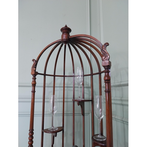 78 - Rare Regency mahogany bird cage wine cooler {164 cm H x 49 cm Dia.}.