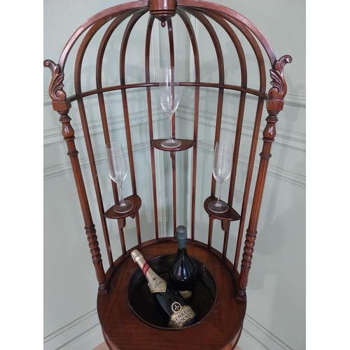 78 - Rare Regency mahogany bird cage wine cooler {164 cm H x 49 cm Dia.}.