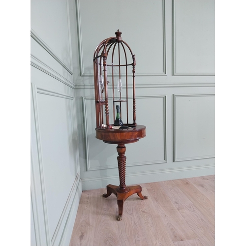 78 - Rare Regency mahogany bird cage wine cooler {164 cm H x 49 cm Dia.}.