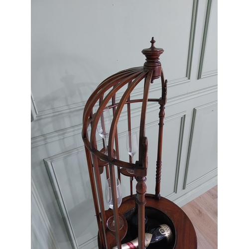 78 - Rare Regency mahogany bird cage wine cooler {164 cm H x 49 cm Dia.}.