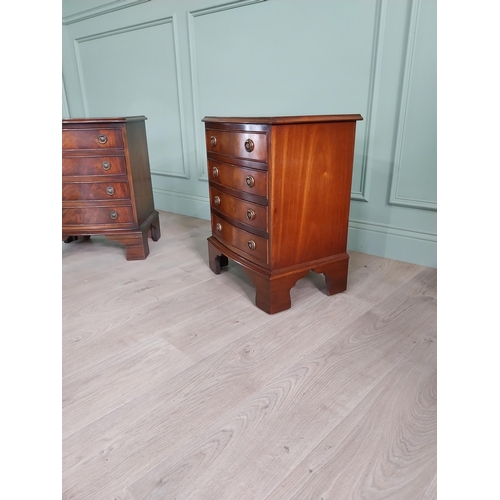 792 - Pair of good quality mahogany bedside cabinets with four drawers raised on bracket feet in the Georg... 