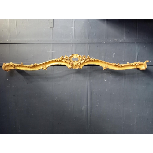 797 - French wooden gilt curtain pelmet {H 20cm x W 200cm x D 25cm } - NOT AVAILABLE TO VIEW IN PERSON