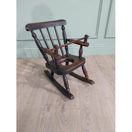 798 - 19th C. ash and elm child's rocking chair {49 cm H x 40 cm W x 50 cm D}.