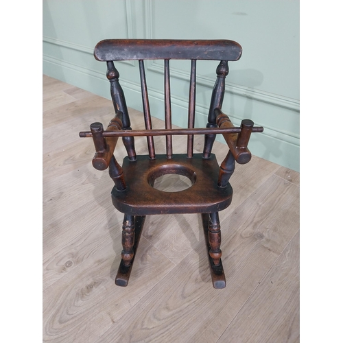 798 - 19th C. ash and elm child's rocking chair {49 cm H x 40 cm W x 50 cm D}.