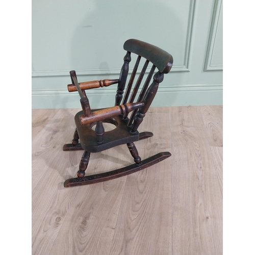 798 - 19th C. ash and elm child's rocking chair {49 cm H x 40 cm W x 50 cm D}.