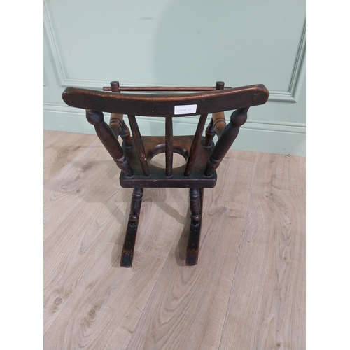 798 - 19th C. ash and elm child's rocking chair {49 cm H x 40 cm W x 50 cm D}.