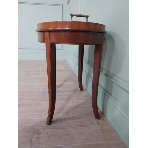 80 - Good quality Edwardian inlaid mahogany butlers tray on stand {55 cm H x 53 cm W x 42 cm D}.