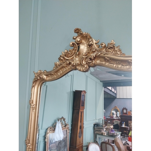 804 - 19th C. French giltwood over mantle mirror decorated with swags and flowers {143 cm H x 100 cm D}.