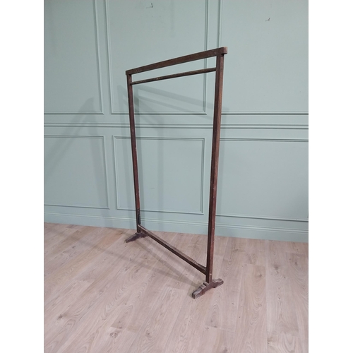 805 - Early 20th C. pine clothes rail {168 cm H x 118 cm W x 30 cm D}.