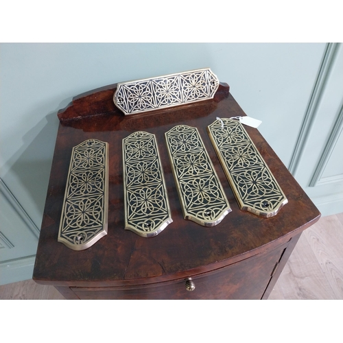 806 - Set of six good quality brass door plates made by Liffey Artefacts {24 cm H x 7 cm W}.