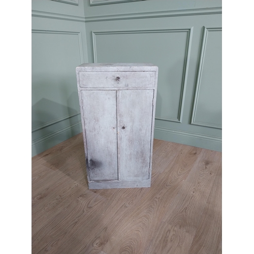 813 - 1950s painted wooden side cabinet with two blind doors and single drawer {84 cm H x 45 cm W x 24 cm ... 