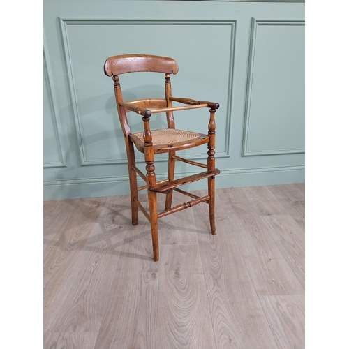 822 - Early 20th C. walnut child's high chair with Berger seat {87 cm H x 40 cm W x 40 cm D].