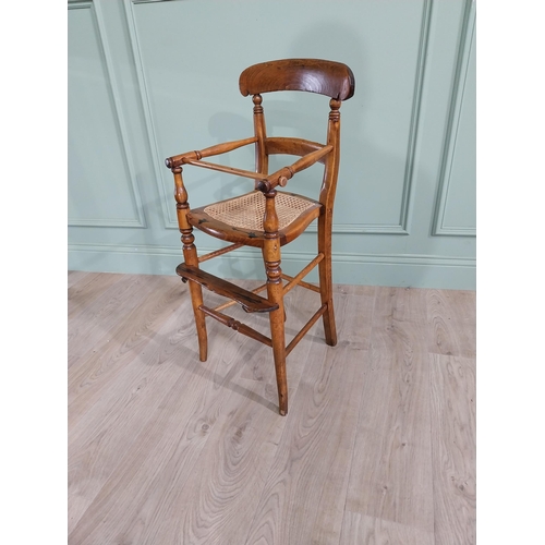 822 - Early 20th C. walnut child's high chair with Berger seat {87 cm H x 40 cm W x 40 cm D].