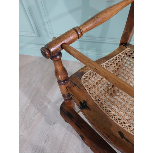 822 - Early 20th C. walnut child's high chair with Berger seat {87 cm H x 40 cm W x 40 cm D].