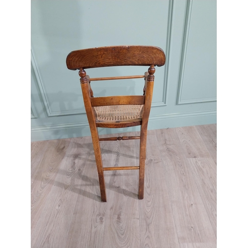 822 - Early 20th C. walnut child's high chair with Berger seat {87 cm H x 40 cm W x 40 cm D].