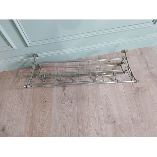 829 - Good quality 1940s chrome luggage rack and coat hanger {17 cm H x 76 cm W x 30 cm D}.